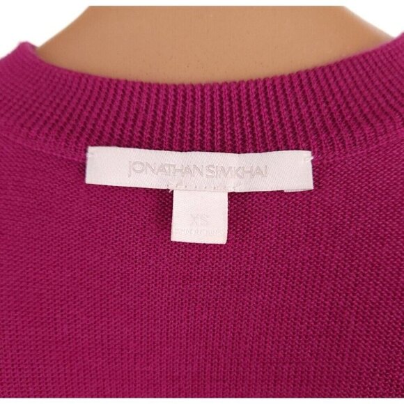 Jonathan Simkhai Merino Wool O-Ring Sweater Size XS Purple - Picture 7 of 9